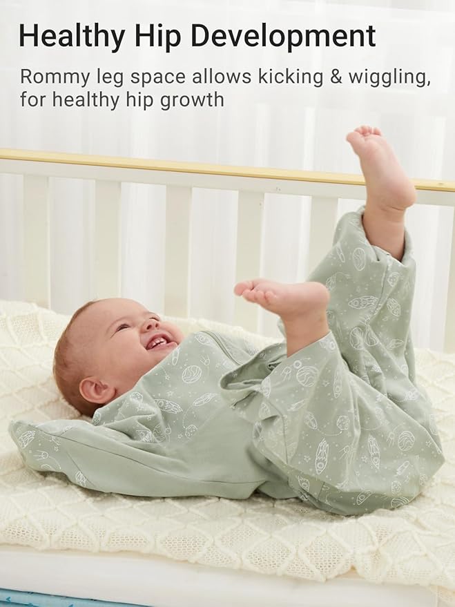 GROWNSY Transitional Swaddle Sleep Sack 6-12 Months, Starfish Design Baby Swaddle Sack, Dual-Zipper for Easy Diaper Changes, Proper Hip Development & Openable Foot Button, 19-27 lbs, Green