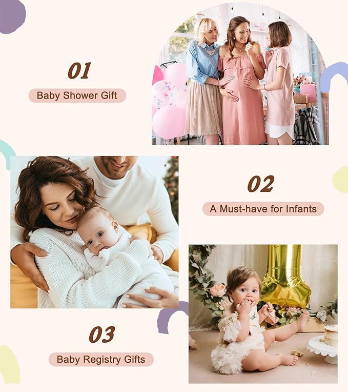 Baby Play Mat Activity Gym with Tummy Time Pillow, 6 Developmental Zones Tummy Time Mat, 6 Detachable Sensory Toys and Educational Cards, Essential Baby Shower Set, Pink Koala