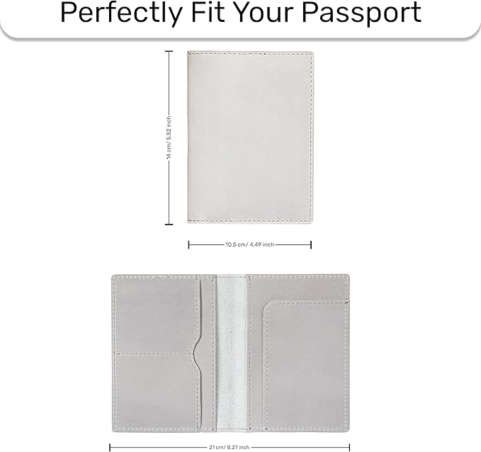 HIFA Leather Passport Holder, Handmade Passport Cover with Card and Ticket Slot - Genuine Leather, Elegant Design, Easy Access - Passport Case, Passport Wallet, Passport Holder