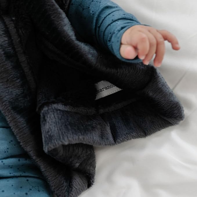 SARANONI Luxury Security Blankets for Babies | Ultra-Soft Lush and Boutique Quality Baby Blanket | Perfect for Infants & Newborns | Charcoal, Mini - 15" x 20"