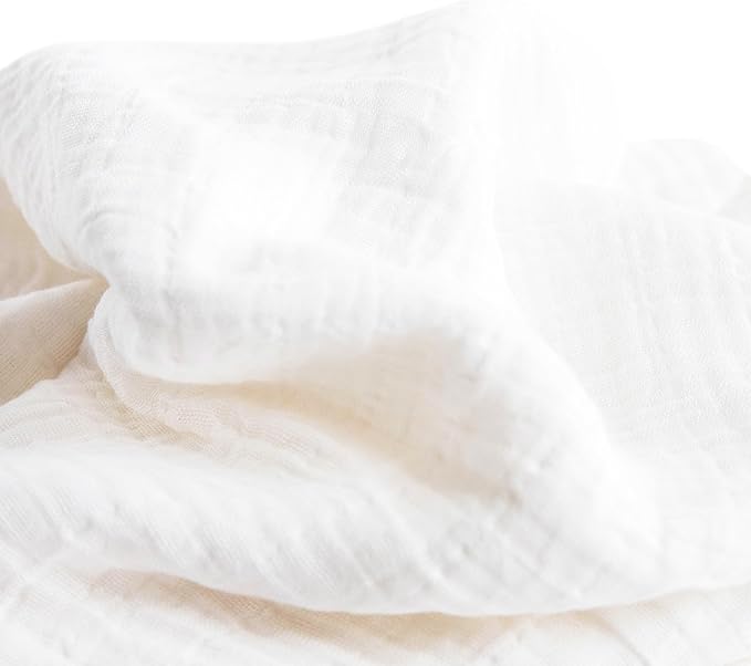 Little Unicorn - Cotton Muslin Swaddle Blanket | Single | 100% Cotton | Super Soft | Newborns and Infants | 47" x 47" | Unisex (White)