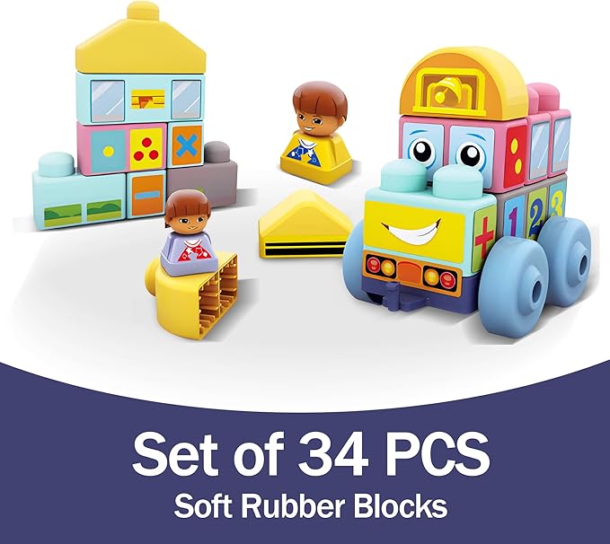 Baby Blocks 6 to 12 Months Kids Building Blocks Colorful Soft Blocks for Toddlers, Large Creative Stacking Blocks, STEM Soft Blocks for Baby 34 PCS, Toddler Stacking Toy Gifts
