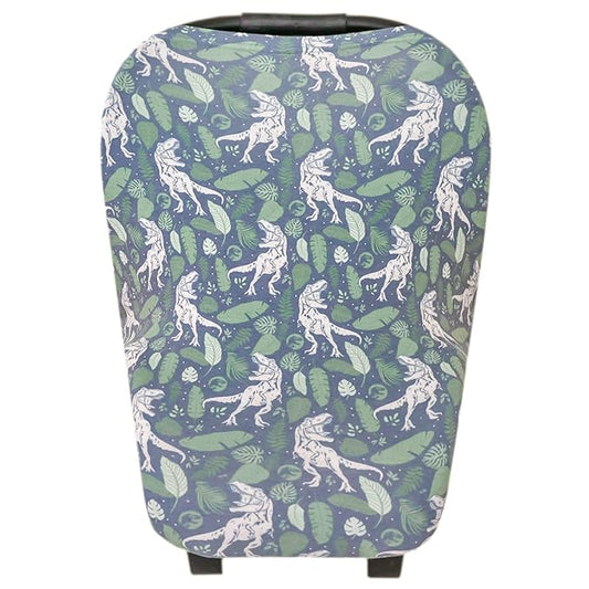 Copper Pearl Baby Car Seat Cover Canopy and Nursing Cover Multi-Use Stretchy 5 in 1 Gift 'Jurassic Park' - One Size