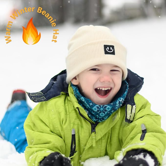 3 Packs Baby Beanie Cute Toddler Beanies Kids Winter Hat Boys Girls Warm Knit Hats Infant Beanie for 0-8 Years