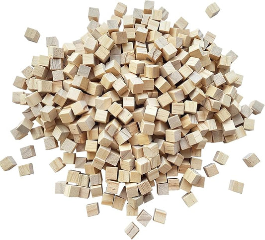 500 Pcs Unfinished Wood Cubes,1 cm Wooden Blocks for Crafting,Small Wood Cubes for Crafts Making & DIY Projects & Decor
