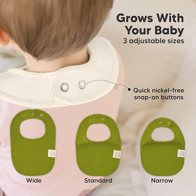 8-Pack Organic Baby Bibs for Boys, Girls - Soft Cotton Drooling and Teething Bibs for Baby Girl & Boy, Extra Absorbent, Easy To Clean & Put On for Toddler, Newborn, Infant 0-24 Months (Sahara)