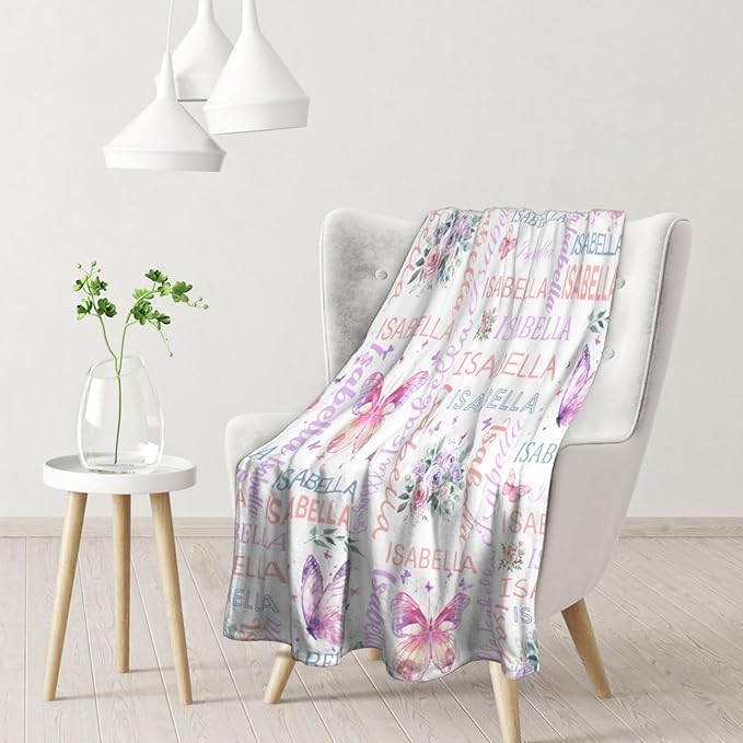 Personalized Baby Blanket- Printed in USA-Custom Baby Blanket with Name for Girls and Boys, Super Soft Plush Fleece, Personalized Baby Gifts