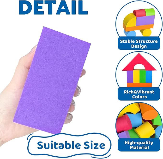 Large Foam Blocks for Toddlers 3-5 Years, Big Building Blocks Set, Soft Stacking Blocks, Education & Learning Montessori Toys for 3+ Years Old Boys&Girls (61PCS)