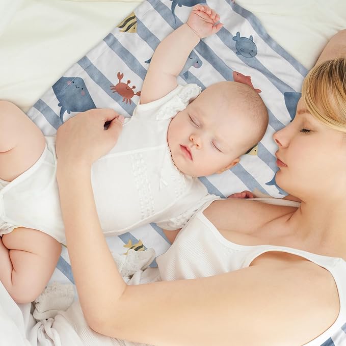 Baby Minky Blanket for Boys Girl, Super Soft Newborn Nursery Blanket with Double Layer Dotted Backing, 30x40 Cozy Printed Bed Throw Blanket, Undersea World