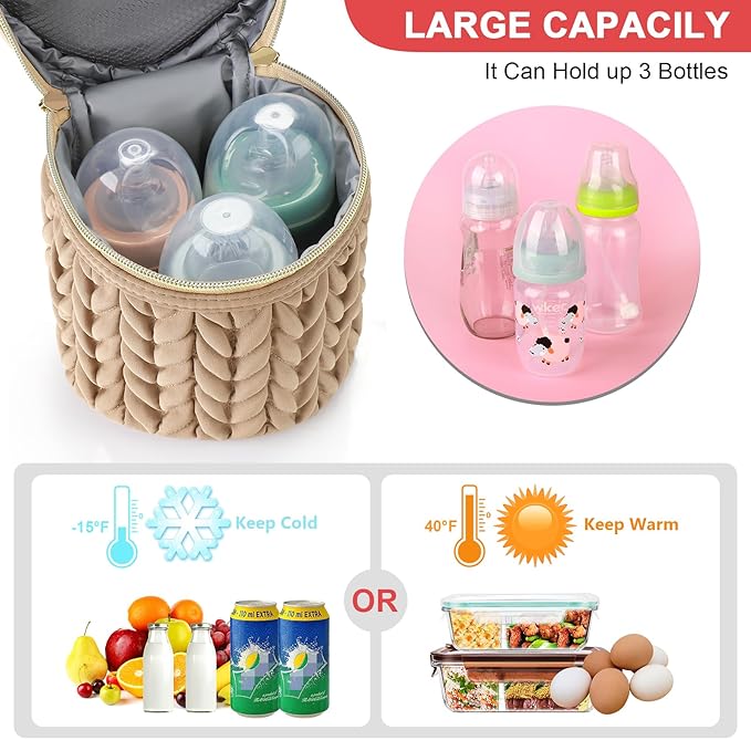 Accmor Breastmilk Cooler Bag, Insulated Baby Bottle Cooler Tote Bags for Nursing Mom Daycare