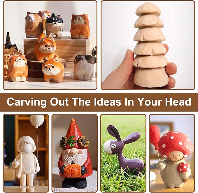 19Pcs Basswood Carving Blocks, Bass Wood with 3 Sizes for Widdle and Whittle Crafts, Soft Whittling Wood Blocks for Kids and Adults Beginners