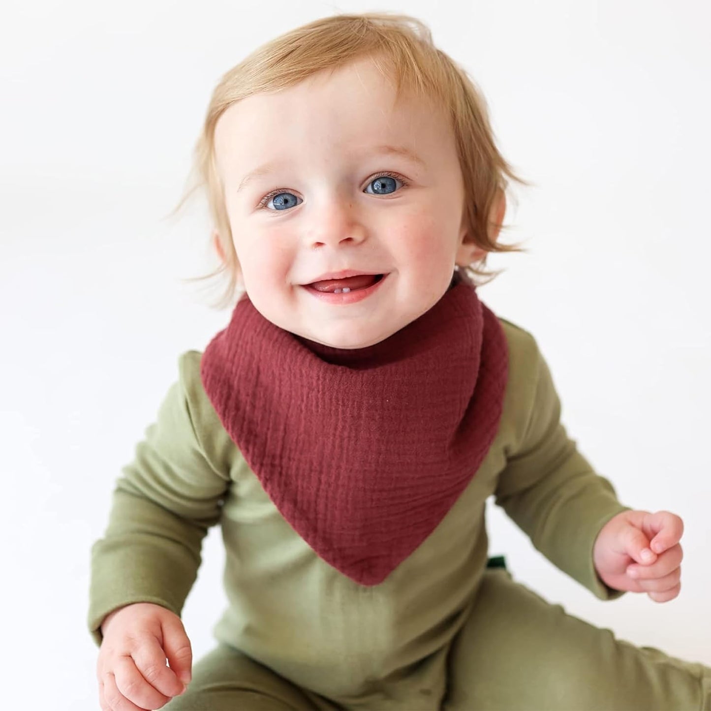 Konssy Muslin Baby Bibs 10 Pack Baby Bandana Drool Bibs 100% Cotton for Unisex Boys and Girls, Soft Absorbent Set for Teething and Drooling