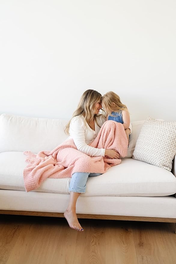 SARANONI Bamboni Baby Blanket | Luxury Plush Super Soft Blanket | Breathable Comfy Blankets for Kids and Teens | Peach - 40" x 60"
