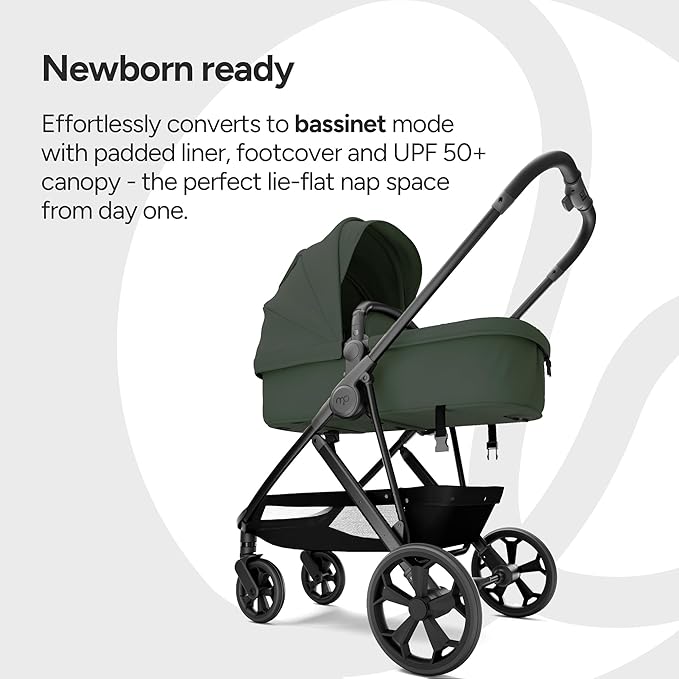 Mompush Wiz Pro 4-in-1 Baby Stroller with Bassinet Mode, Full-Size All-Terrain Premium Stroller from Newborn to Toddler, Snack Tray Included for Easy Feeding & Outing, Lay-Flat in Seconds