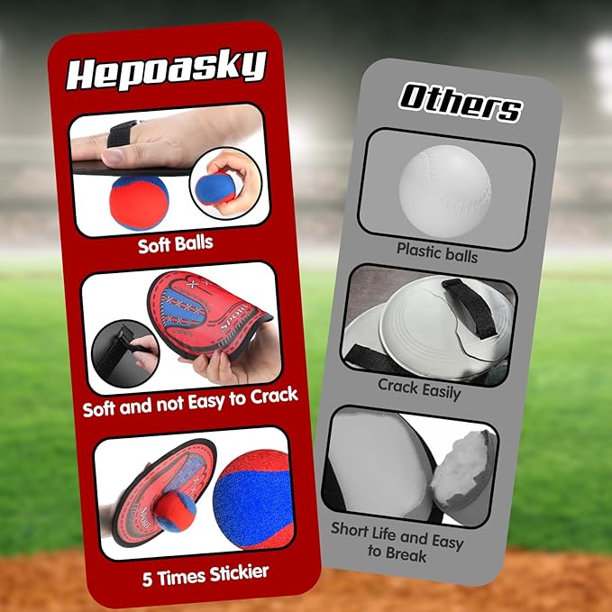 Toss and Catch Ball Set, Kids Toddler Baseball Glove and Ball Toy Set, Outdoor Sporting Games, Family Beach Toys Pool Games Yard Activities Outside Play, Birthday Gift Ideas for 3-12 Year Old Kids