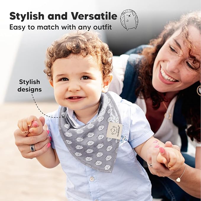 KeaBabies 10-Pack Organic Baby Bandana Bibs for Girls - Super Absorbent Triangle Baby Bibs for Drooling and Teething Infant, 100% Cotton Extra Soft for Newborn, Infant 0-36 Months (MONOS)