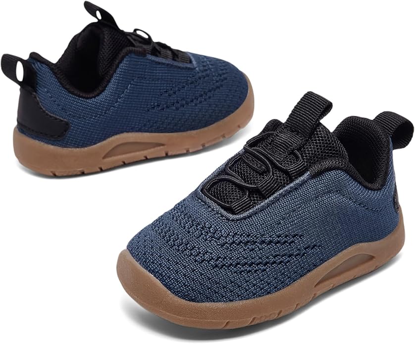 MORENDL Toddler Slip On Sneakers Baby Walking Shoes Non-Slip Breathable Unisex Pink Mesh Lace-Up Athletic Sneakers Infant Running Shoes