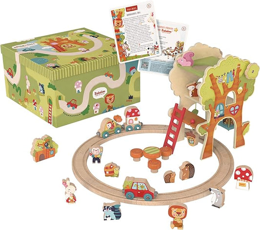Tree House Play World | 2+ Years | Size 20" x 16.5" x 11.5" | Hand-Eye Coordination | 31 Piece Set | Playtales Included | Play World Collection |