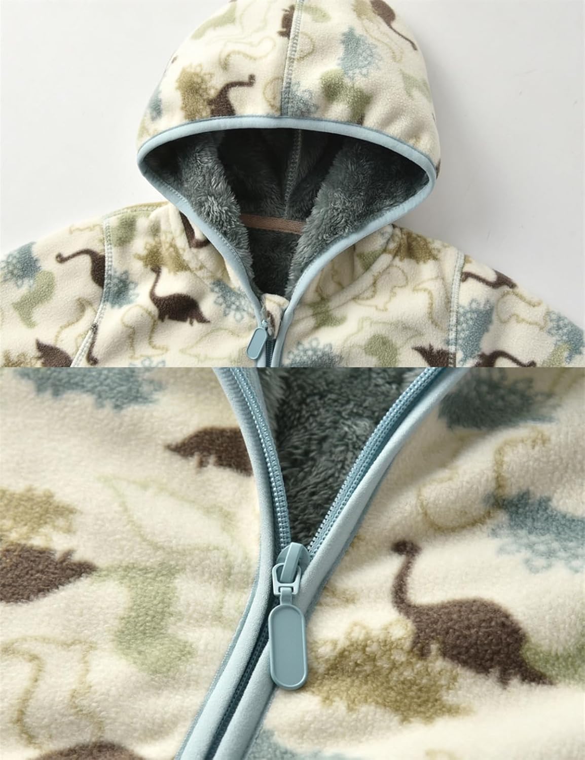 Toddler Printed Polar Fleece hooded Jacket Baby Boys Girls Kids Winter Warm Spring Autumn Outerwear Soft Lightweight