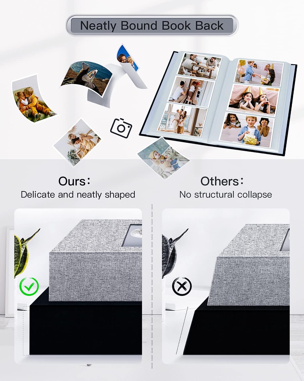 popotop Photo Album 4x6-420 Photos Photo Books with 420 Horizontall Pockets,Linen Cover Albums for Family Wedding Anniversary Baby Vacation Pictures