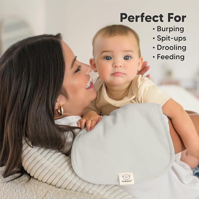 Organic Burp Cloths Baby Boy & Girl - 5-Pack Super Absorbent Cotton Burping Cloths for Babies, Soft & Plush Newborn Spit Up Rags, Infant Towels for Milk Spit Up, Unisex, Large 21" x 10" (Embrace)