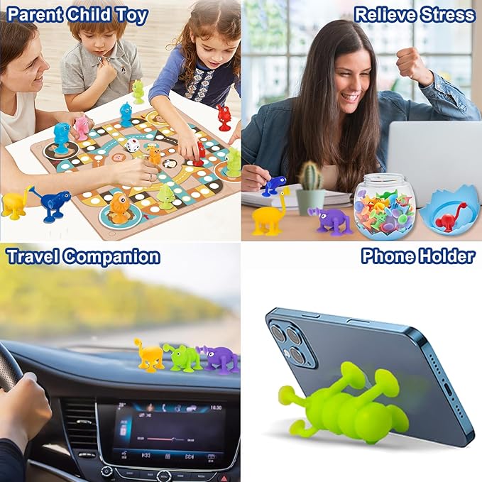 Suction Cup Bath Toys for Kid 40 PCS Silicone Animal Bathtub Toys for Kids Ages 4-8 Sensory Window Building Travel Toy Toddlers Age 3-5 with Eggshell Storage Summer Gift for 3 4 5 6 Year Olds Boy Girl