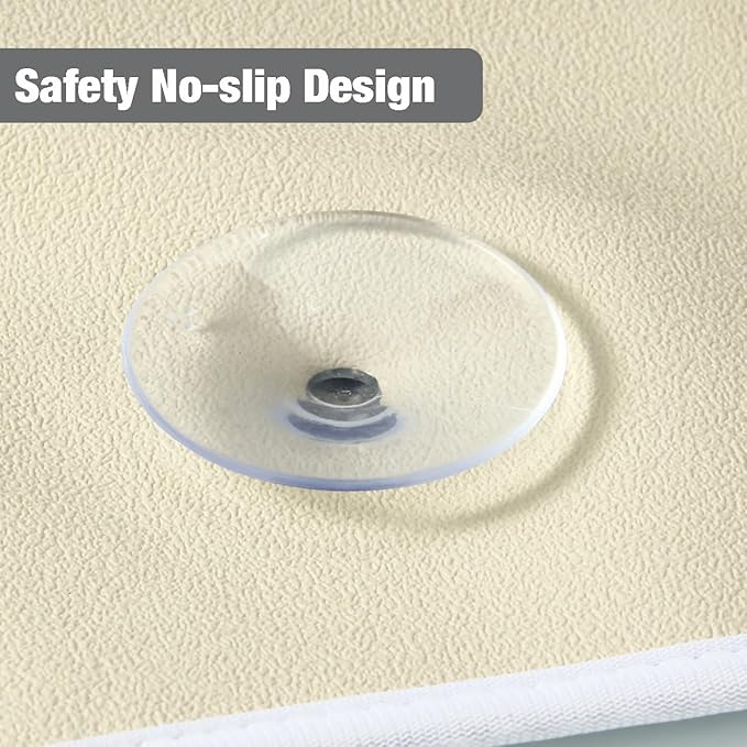 PandaEar Baby Bath Kneeler & Elbow Rest Pad, Comfortable Non-Slip Kneeling Mat Cushion with Toy Organizer Storage Pockets, Foldable Foam Mat for Toddler Bathroom Bathing Time (Grey)