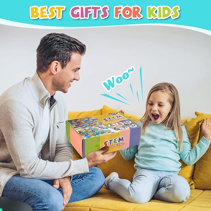 961 Pcs building toys for kids ages 4-8, Educational STEM Building Blocks for Brain Development & Hands-On Ability Improvement, Construction Toy for Preschool and Kindergarten Boys & Girls Aged 3+