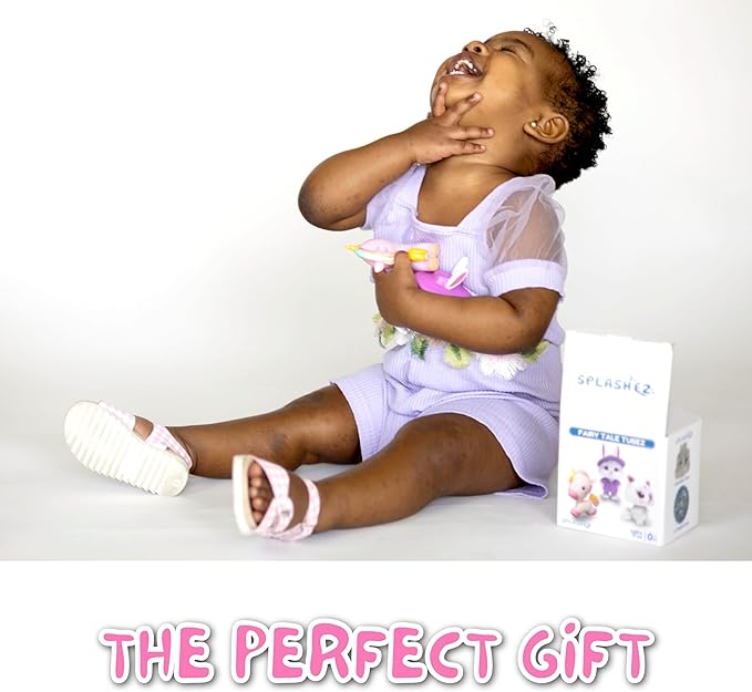 SplashEZ Girl Bath Toys | Mold Free Bath Toys for Kids & Toddlers with No Hole for Water | Unicorn Bunny Cat Set Ideal Size for Little Hands | Safe, Durable for Baby Girl Pool Tub Fun Ages 0 & Up