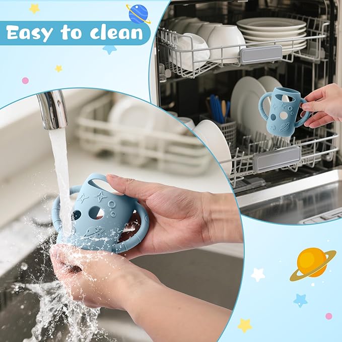 Mity rain 3 Pack Silicone Sleeves for Lansinoh Glass Bottles 5 OZ - Anti Breakage Baby Bottle Holder, Compatible with Lansinoh Glass Bottles for Babies with Handle