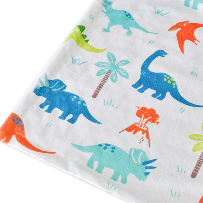 HOMRITAR Baby Blanket for Kids Super Soft Minky Blanket with Dotted Backing, Dinosaurs Multicolor Printed for Toddlers Nursery 30 x 40 inch (75 x 100 cm)