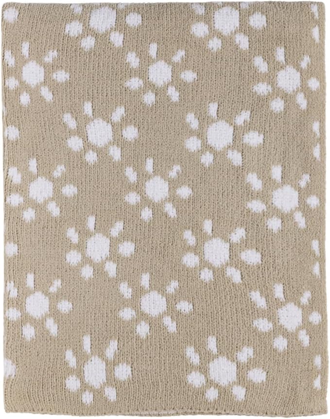 Living Textiles Chenille Knitted Blanket - Taupe Sun Flower