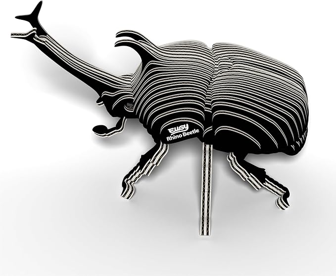 Eugy Rhino Beetle 3D Puzzle - 34 Piece Eco-Friendly Educational Toy Puzzle for Boys, Girls & Kids Ages 6+