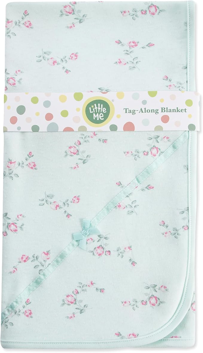 Little Me Blankets for Baby Girls' Floral Spray Swaddling Receiving Blanket