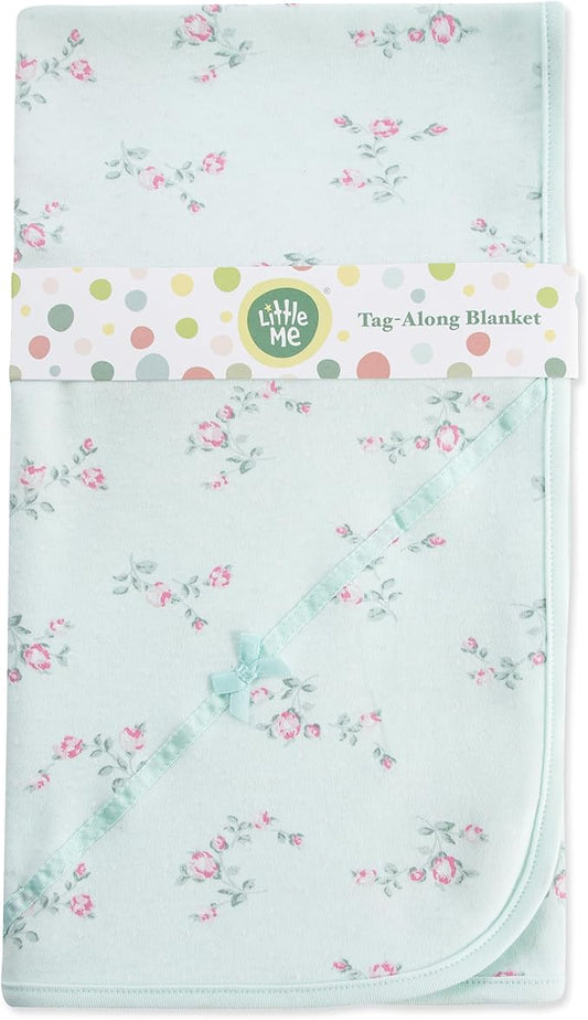 Little Me Blankets for Baby Girls' Floral Spray Swaddling Receiving Blanket