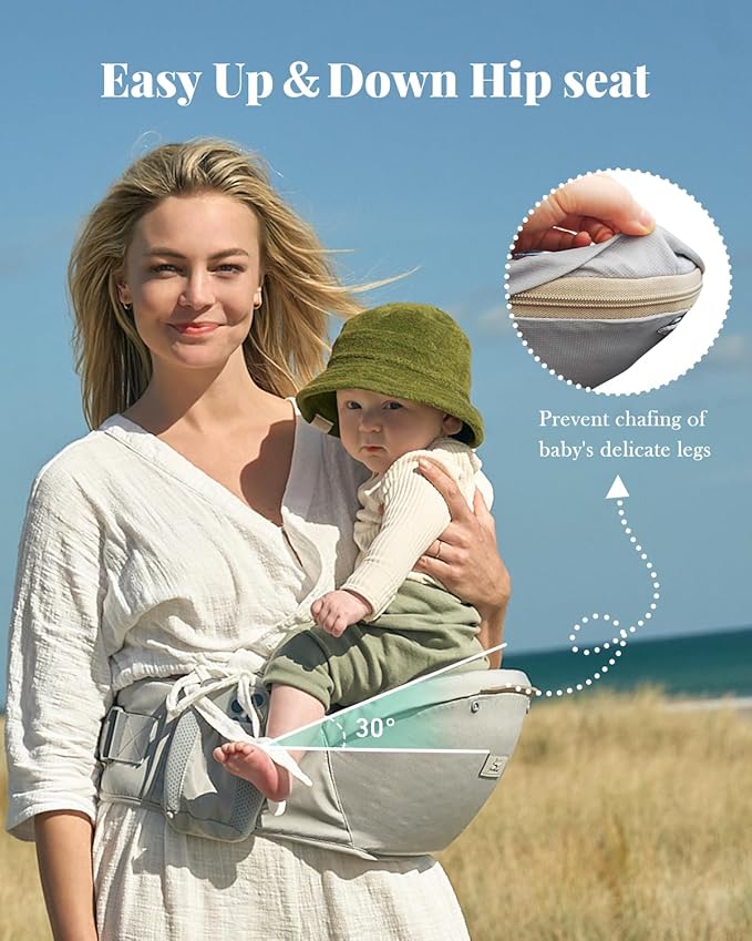 Baby Carrier, MOMTORY Safety-Certified 6-in-1 Baby Carrier with Hip Seat, Detachable Baby Holder Carrier Newborn to Toddler, Soft Ergonomic Toddler Support Carrier for 7-50lbs- Grey