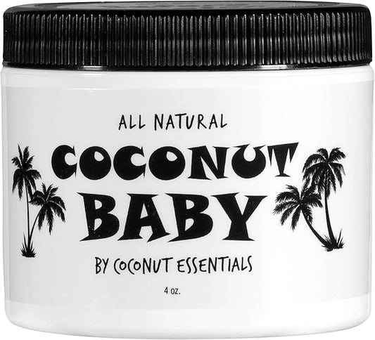 Coconut Essentials Coconut Baby Oil - Natural & Organic Moisturizer, Hair Oil for Cradle Cap Treatment, Newborn Sensitive Skin, Eczema & Psoriasis Relief, Unscented, Sunflower & GrapeSeed 4 floz