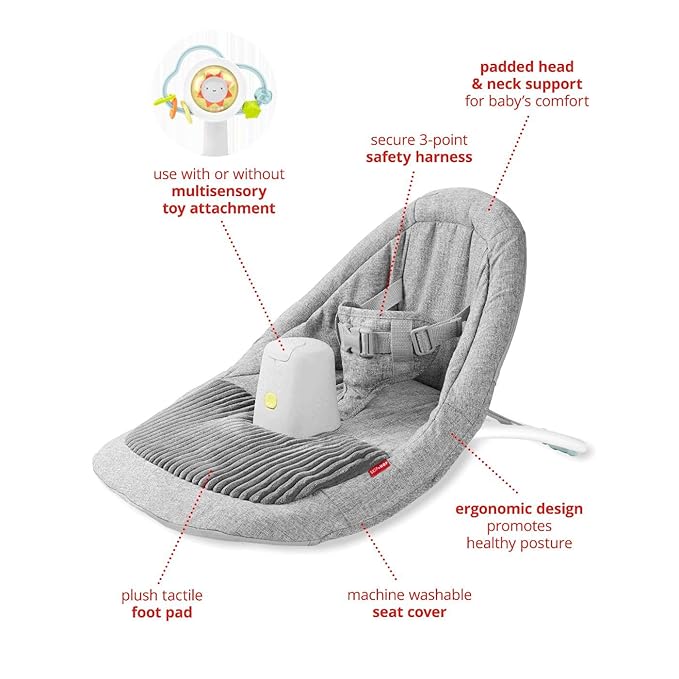 Skip Hop Baby Ergonomic Activity Floor Seat for Upright Sitting Lightweight and Travel-Friendly Silver Lining Cloud Grey Age 0+