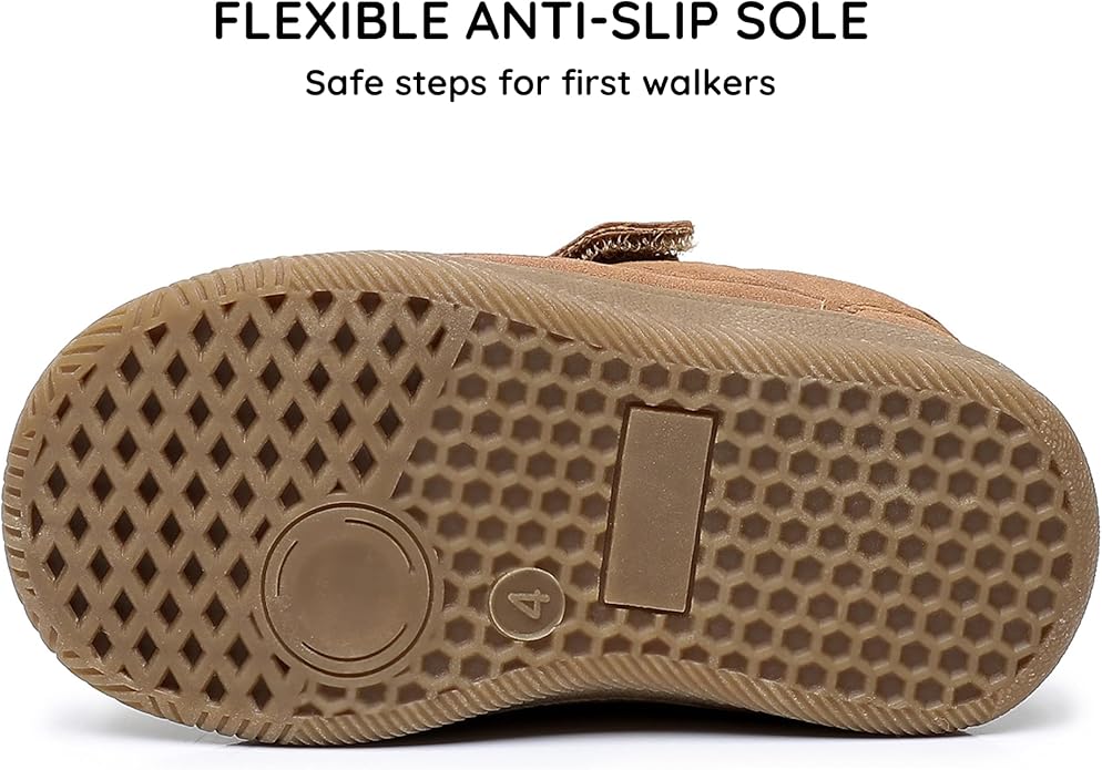 Apakowa First Walker Sneakers Shoes for Infant Baby Toddler Boys and Girls – Wide Toe Box Baby Shoes Soft Sole All Season Size 6 9 12 18 24 Months