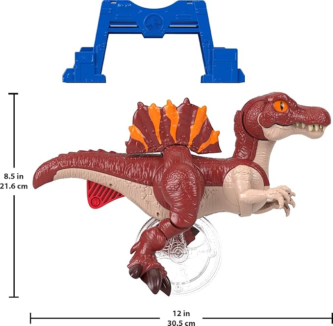 Fisher-Price Imaginext Jurassic World Rebirth Dinosaur Toy, Sprinting Spinosaurus Figure with Lunge & Chomp Motion, 9 Inches Tall
