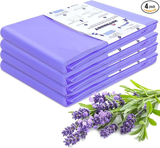 Diaper Pail Refill Bags Compatible With Dekor Plus Diaper Pail, Extra 30% Length, Lavender Scent, 4 Pack