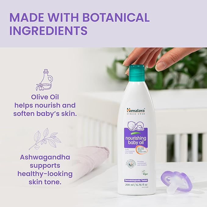 Himalaya Nourishing Baby Oil, Light & Non-Greasy for a Soothing Massage or Baby Bath, 6.76 oz, 2 Pack