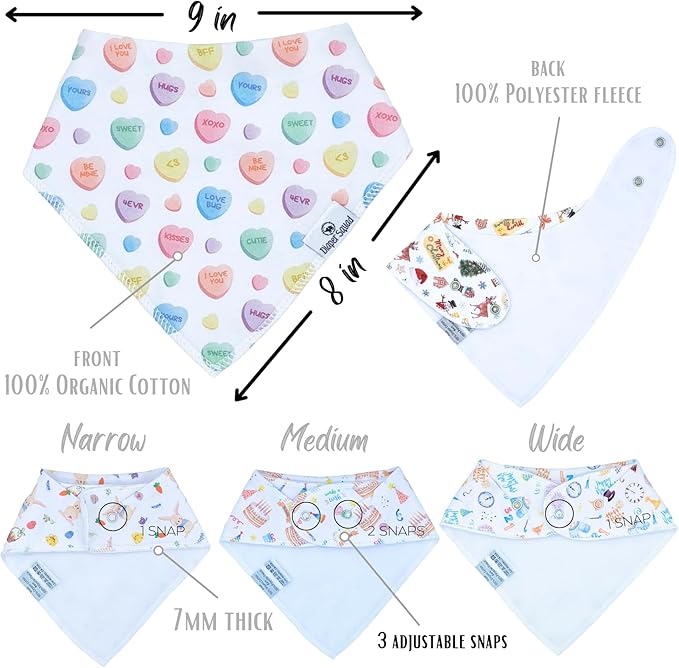 DiaperSquad's Baby Bibs for Drooling and Teething, Bibs for Boys, Baby Girl - Solid Cotton Baby Drool Bibs