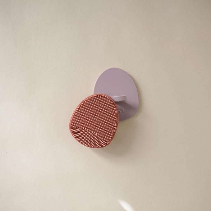 mushie Baby Bath Cradle Cap Brush | Soft Silicone Bristles for Dry Skin, Eczema, & Cradle Cap Treatment | 2-Pack (Rose/Soft Lilac)