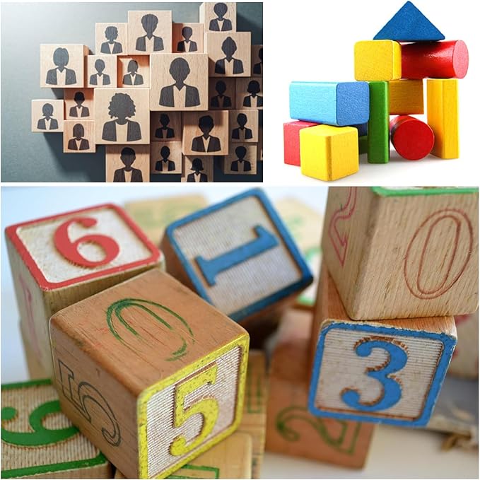 Wood Blocks for Crafts,2 Inch Unfinished Wooden Cubes Natural Wood Blocks for Crafts Making & DIY Projects & Decor(Pack of 9)