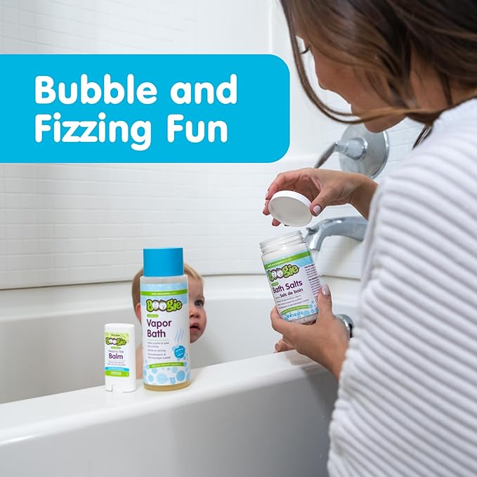 Boogie Spa Kit, Includes Boogie Kids Bath Salts, Eucalyptus, 15 oz (Pack of 1) Vapor Bath 10 Fl oz (Pack of 1) Chest Rub Stick 0.49 oz (Pack of 1)