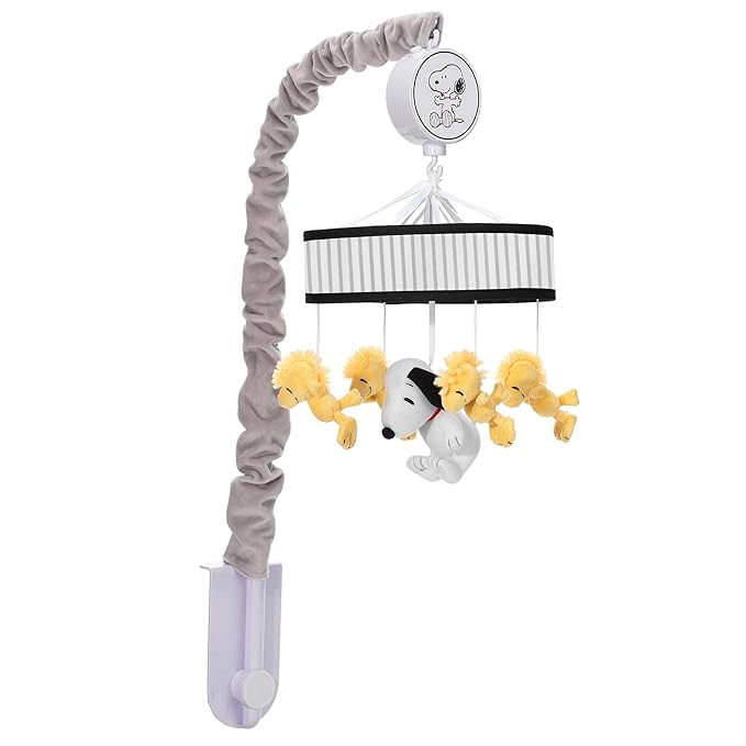 Lambs & Ivy Classic Snoopy & Woodstock Musical Baby Crib Mobile Soother Toy