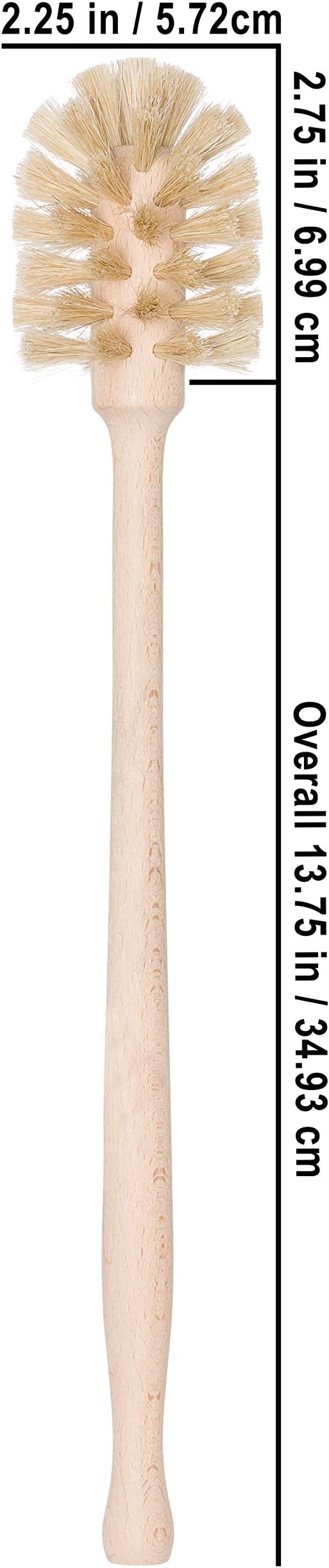 REDECKER Bottle Brush Cleaner - Horsehair and Beechwood Handle for Vases, Pitchers, Mugs, and Baby Bottles, 13-3/4 Inch - Horsehair Bottle Brush - Wooden Bottle Brush - Wood Bottle Scrubber