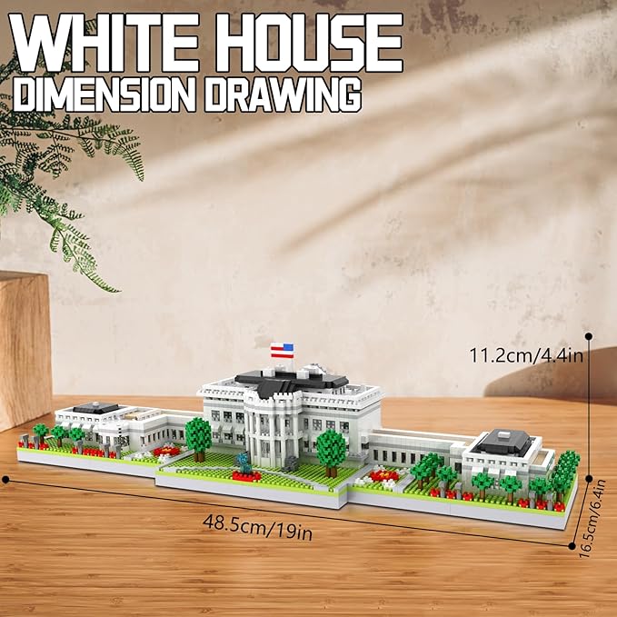 White House Model Micro Mini Building Block Sets for Adults Architecture Landmark Series Kit Toy Gift for Kids 3000 Pieces