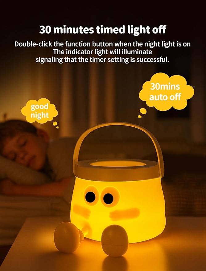 Pumpkin Night Light for Kids, Rechargeable Bedside Lamp, Portable Handheld Night Lamps, Pumpkin Lantern Lamp for Office, Room Decor, Cute Sleep Nightlight, Funny Gifts for Baby Teen Adult